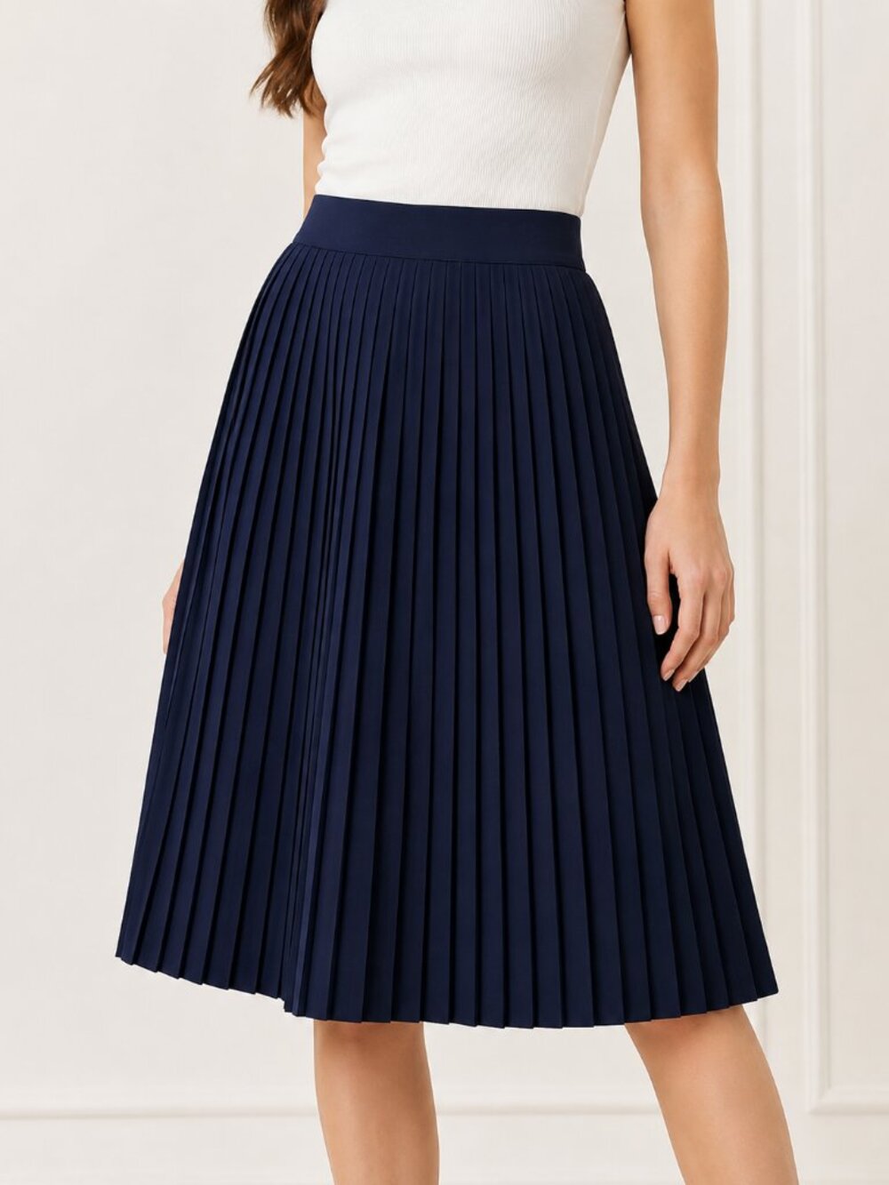 Authentic American Apparel Navy Accordian Pleated Skirt XS Made in USA